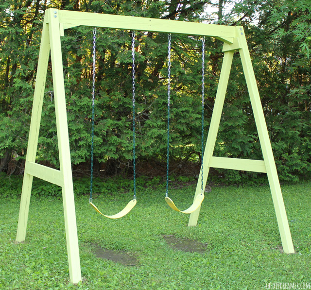 DIY Wood Swing Set - Old to New Again with Paint!!