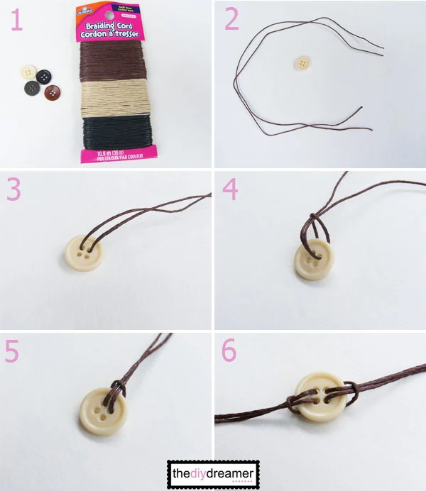button and thread bracelet tutorial