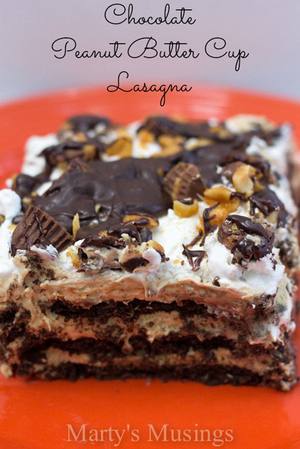 Chocolate Peanut Butter Cup Lasagna