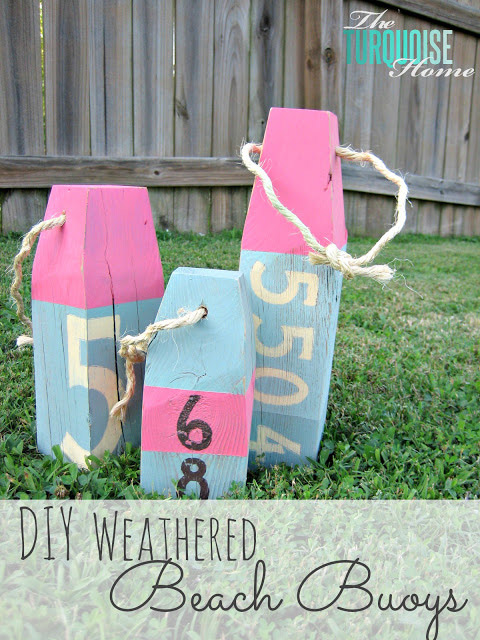 DIY Weathered Wood Beach Buoys