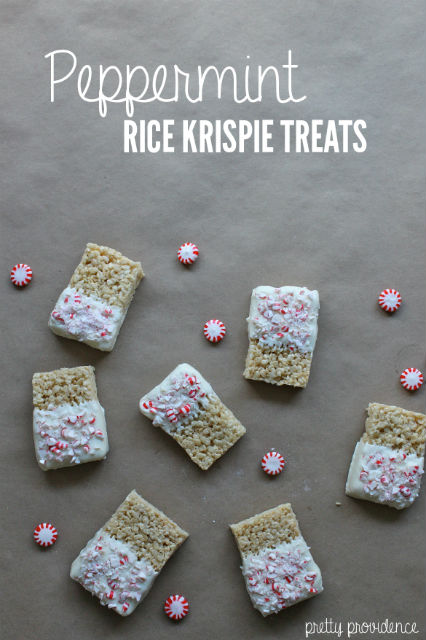 Peppermint Rice Krispie Treats