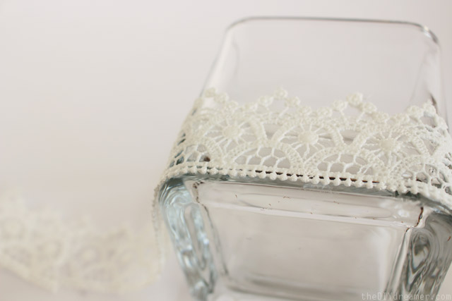 Lace Trim on Candle Holder