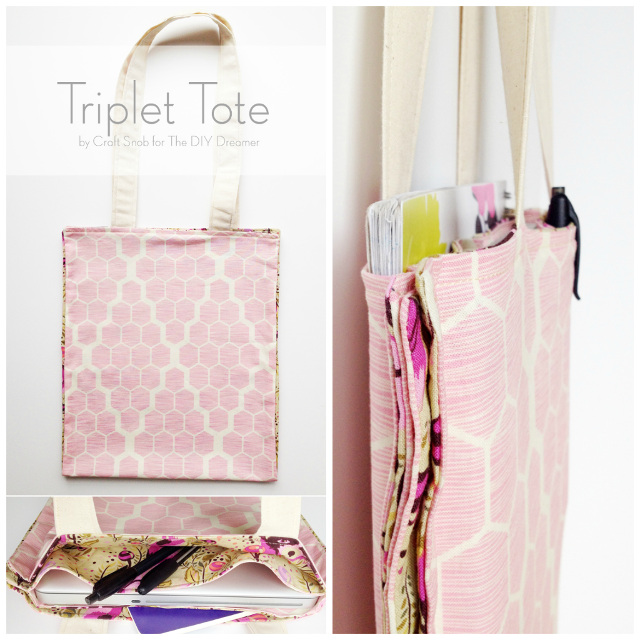 Triplet Tote Sewing Tutorial for Beginners - #sewing101 #sewing #sewingforbeginners