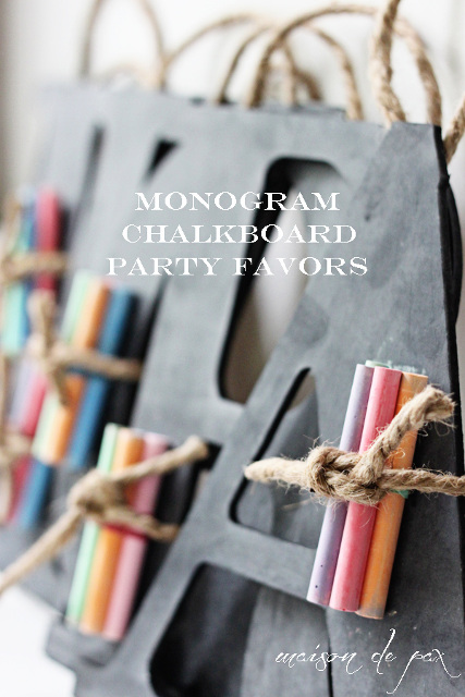 Monogram Chalk Slate - Chalkboard Letters - Party Favors