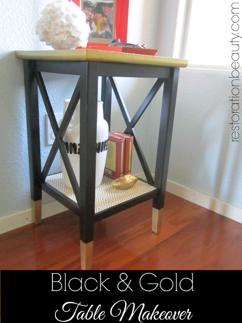 Black and Gold Table Makeover