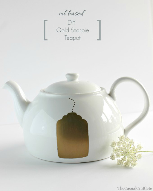 Oil Based DIY Gold Sharpie Teapot