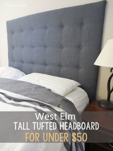 DIY West Elm Inspired Tall Tufted Headboard