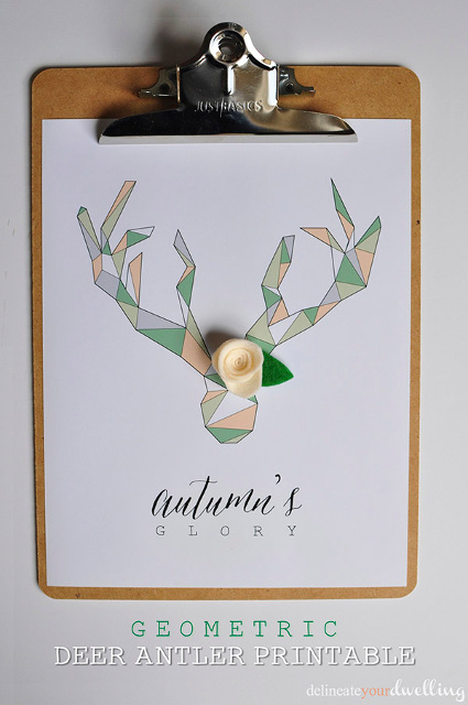 Geometric Deer Antler Printable