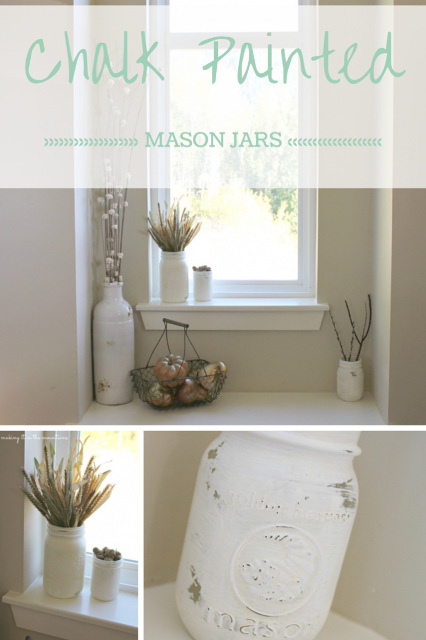Chalk Painted Mason Jars