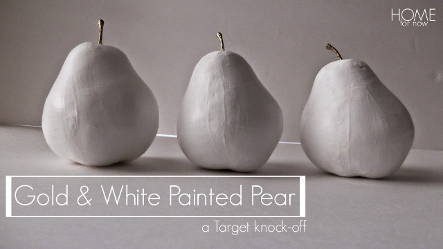 Gold and White Painted Pears