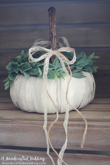 White Pumpkin Flower Girl Basket