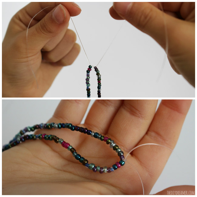 making bracelets with stretch cord
