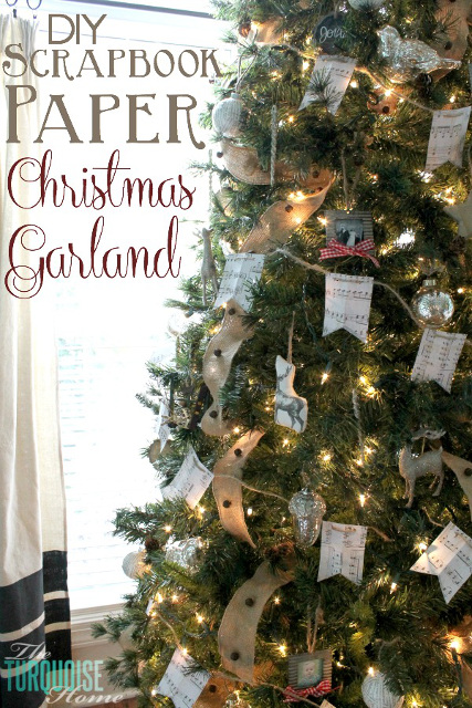 DIY Scrapbook Paper Christmas Garland