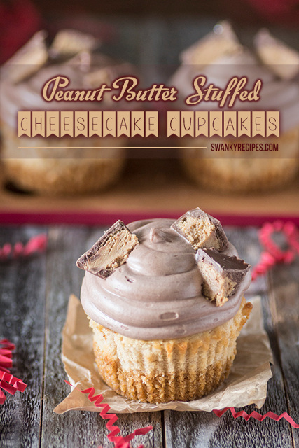 Peanut Butter Stuffed Cheesecake Cupcakes