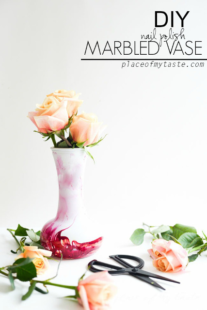 DIY Nail Polish Marbled Vase
