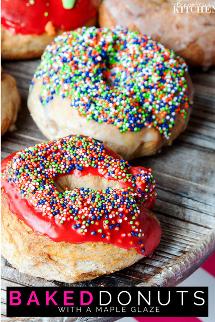 Baked Donuts with icing and sprinkles!