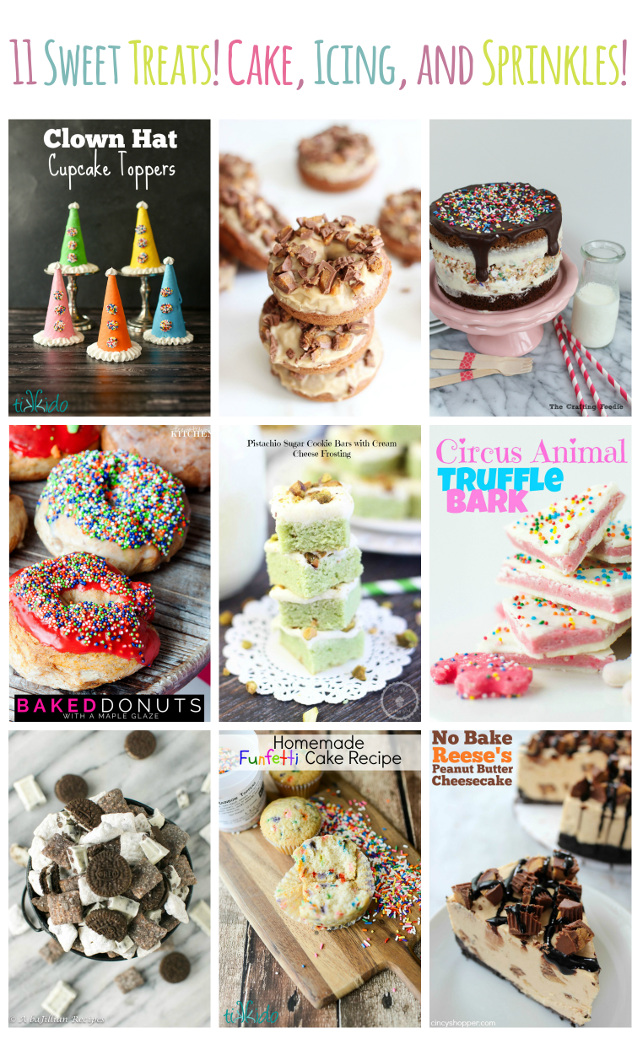 So many delicious sweets! 11 Sweet Treats including cake, icing, sprinkles, and more! Sweetness overload!