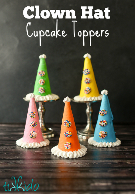 Edible Clown Hat Cupcake Toppers