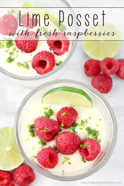 Lime Posset with Fresh Raspberries