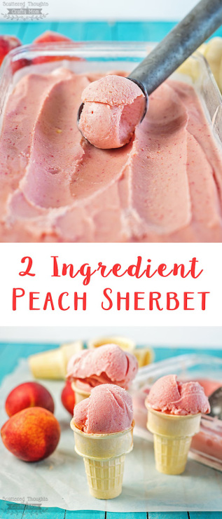 Easy 2 Ingredient Peach Sherbet Recipe