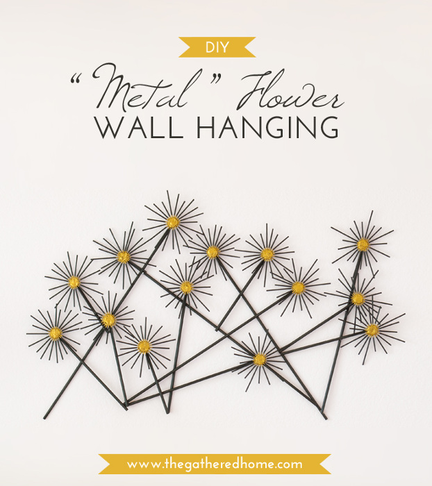 DIY &ldquo;Metal&rdquo; Flower Wall Hanging
