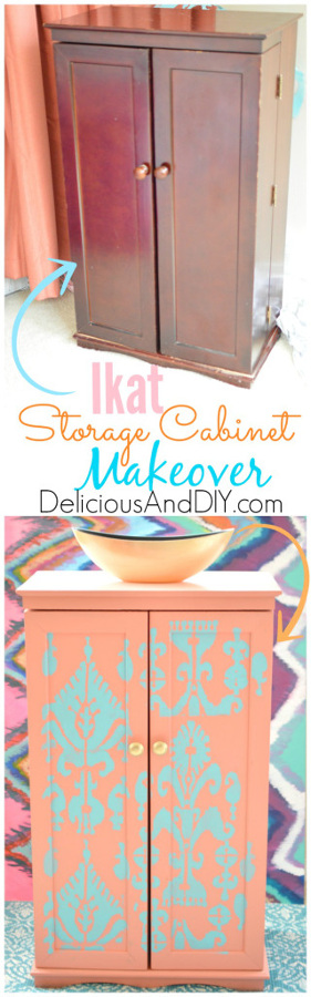Ikat Storage Cabinet Makeover