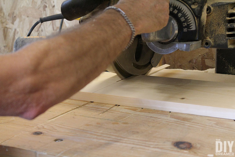 Cut boards to size with a table saw.
