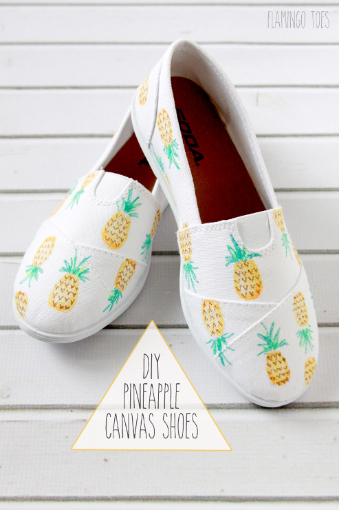 DIY Painted Pineapple Shoes