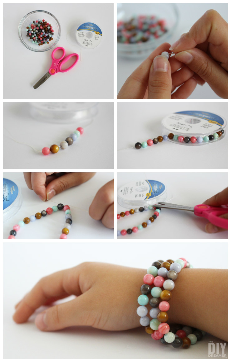 Diy beaded on sale stretch bracelets