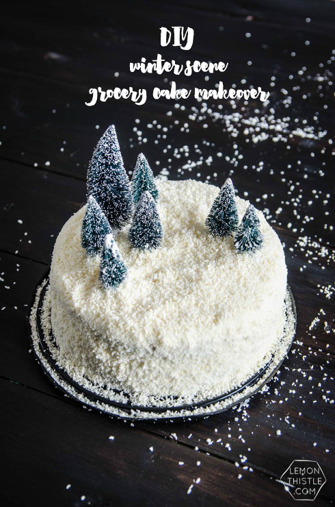 DIY Winter Scene Cake Makeover. Coconut Cake