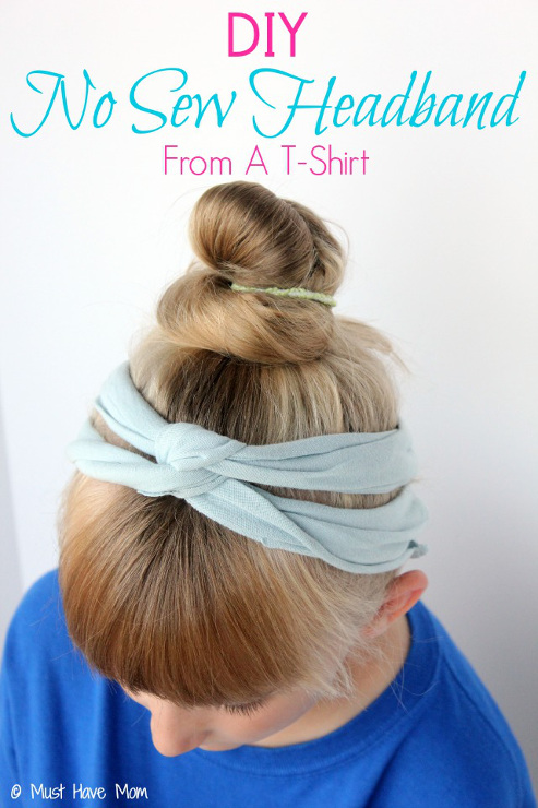 DIY No Sew Headbands From T-Shirts