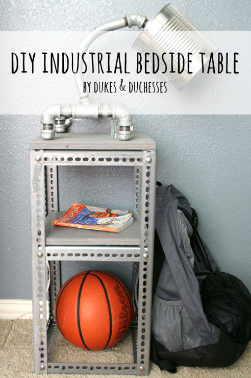 DIY Industrial Bedside Table