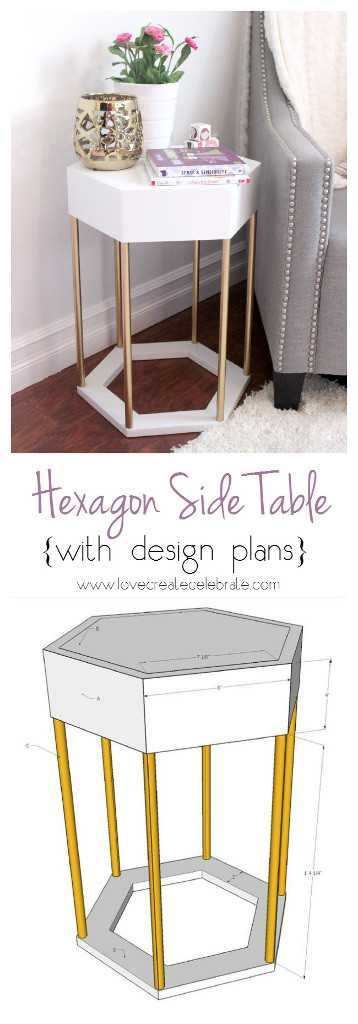 Hexagon Side Table with Design Plans