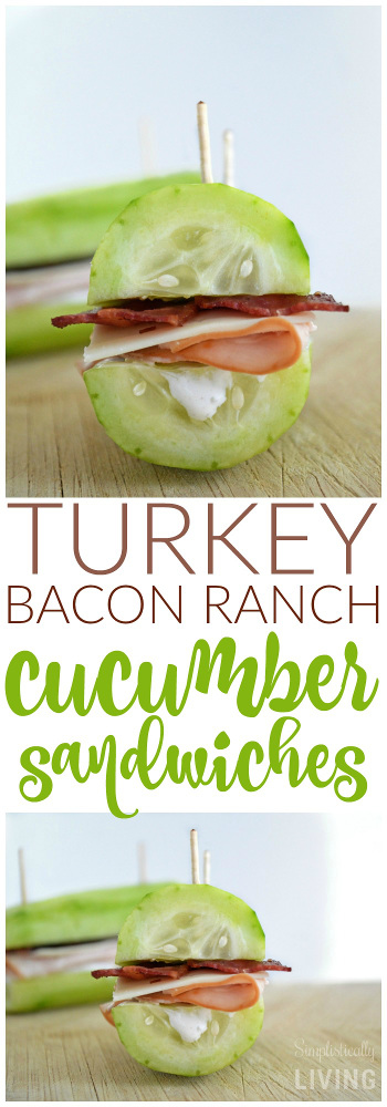 Turkey Bacon Ranch Cucumber Sandwiches