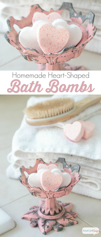 Love Potion Heart Homemade Bath Bombs