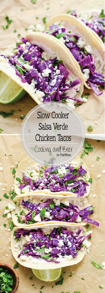 Slow Cooker Salsa Verde Chicken Tacos