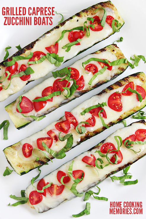 Grilled Caprese Zucchini Boats Recipe