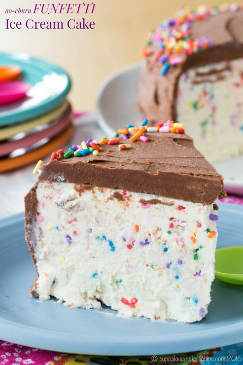 Homemade No-Churn Funfetti Ice Cream Cake