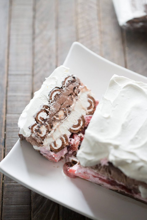 Swiss Roll Ice Cream Cake