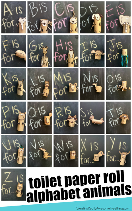Toilet Paper Roll Crafts for Kids - Alphabet Crafts
