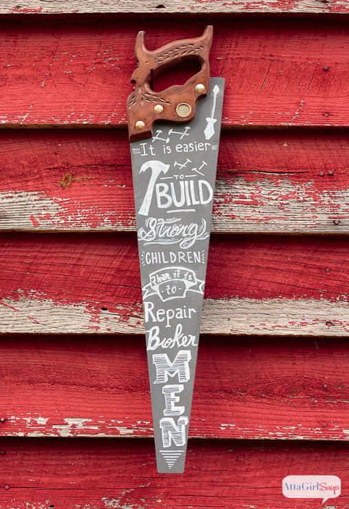 Vintage Saw Chalk Art