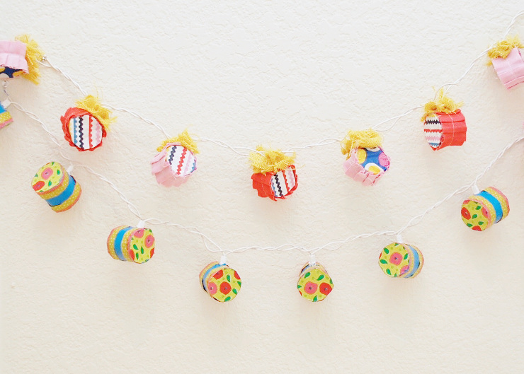 Easy DIY String Lights from Toilet Paper Rolls