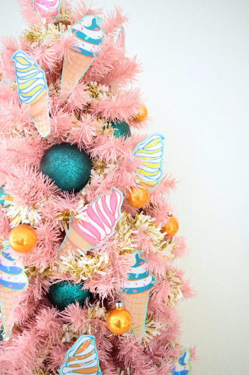 How to Decorate a Pink Tree for National Ice Cream Day