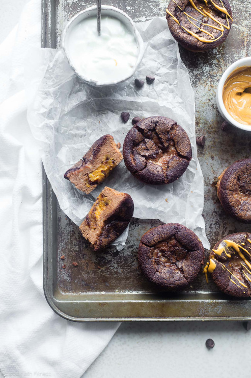Chocolate Egg Muffins Stuffed with Cookie Dough