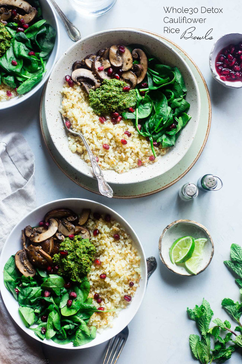 Detox Cauliflower Mushroom Bowls