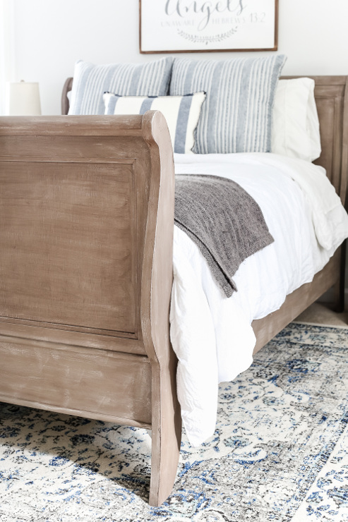 Painted Weathered Wood Bed Makeover