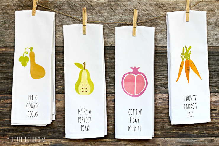 Fun with Puns DIY Kitchen Towels