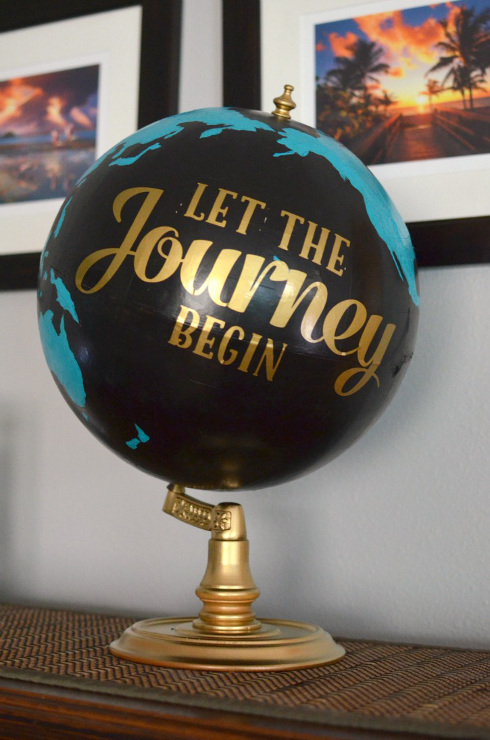 Upcycled and Painted Thrift Store Globe