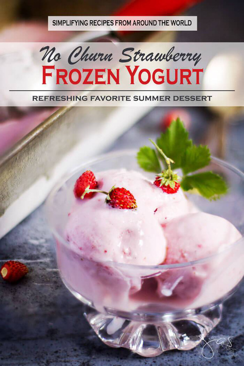 No Churn Strawberry Frozen Yogurt