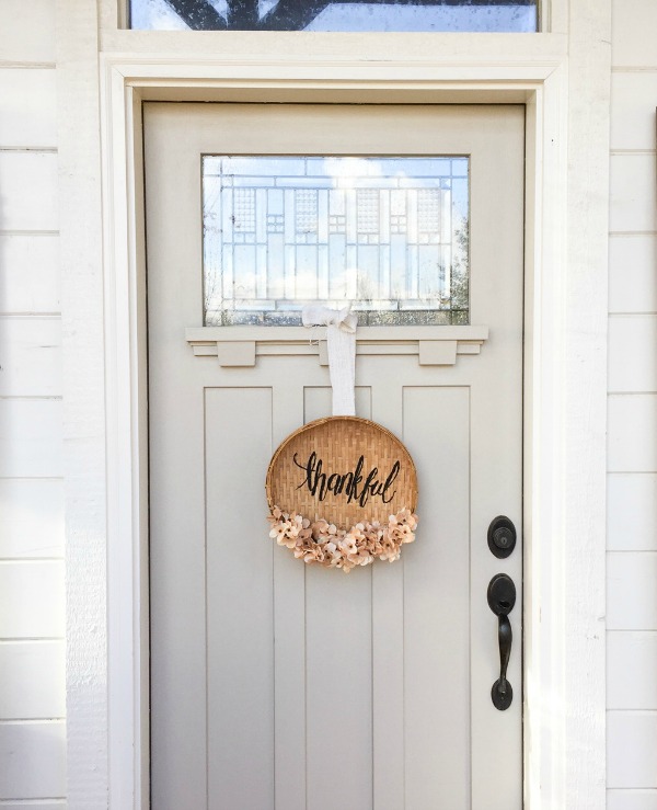 DIY Basket Wreath for Thanksgiving